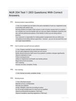 NUR 204 Test 1 |303 Questions| With Correct Answers.