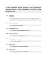 Cidesco Written (Exam Review Latest Questions With Complete Grade A Answers)/All Topic Bank of Questions