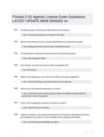Florida 2-20 Agents License Exam Questions LATEST UPDATE NEW GRADED A+