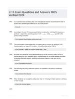 2-15 Exam Questions and Answers 100% Verified 2024