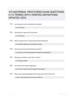 ATI MATERNAL PROCTORED EXAM QUESTIONS (113 TERMS) WITH VERIFIED DEFINITIONS UPDATED 2024