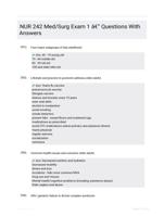 NUR 242 Med/Surg Exam 1 - Questions With Answers