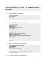 NUR 242 Med/Surg Exam 1 - Questions With Answers