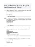 Patho | Test 2 Practice Questions Study Guide Questions and Correct Answers