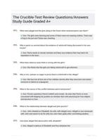 The Crucible-Test Review Questions/Answers Study Guide Graded A+