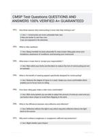 CMSP Test Questions QUESTIONS AND ANSWERS 100% VERIFIED A+ GUARANTEED
