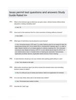 texas permit test questions and answers Study Guide Rated A+