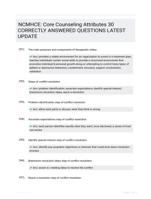 NCMHCE: Core Counseling Attributes 30 CORRECTLY ANSWERED QUESTIONS LATEST UPDATE