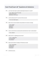 Care Final Exam - Questions & Solutions