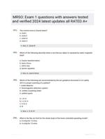 MRSO: Exam 1 questions with answers tested and verified 2024 latest updates all RATED A+