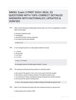 MRSO: Exam 3 PREP 2024 | REAL 55 QUESTIONS WITH 100% CORRECT DETAILED ANSWERS WITH RATIONALES | UPDATED & VERIFIED