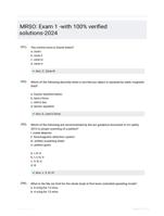 MRSO: Exam 1 -with 100% verified solutions-2024
