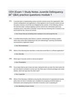 CEH (Exam 1 Study Notes Juvenile Delinquency - Q&A) practice questions module 1