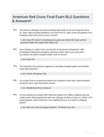 American Red Cross Final Exam BLS Questions & Answers!!