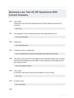 Business Law Test #2 |99 Questions| With Correct Answers.