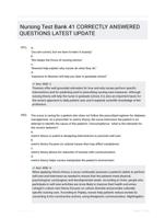 Nursing Test Bank 41 CORRECTLY ANSWERED QUESTIONS LATEST UPDATE