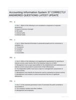 Accounting Information System 37 CORRECTLY ANSWERED QUESTIONS LATEST UPDATE