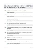 Maryville NURS 620 Adult 1 EXAM 1 QUESTIONS AND CORRECT  DETAILED ANSWERS