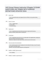 ACE Group Fitness Instructor (Chapter 3) EXAM QUESTIONS (38 TERMS) WITH VERIFIED DEFINITIONS UPDATED 2024