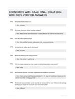 ECONOMICS WITH SAALI FINAL EXAM 2024 WITH 100%  VERIFIED ANSWERS