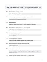 CNA TMU Practice Test 1 Study Guide Rated A+