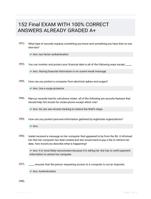 152 Final EXAM WITH 100% CORRECT ANSWERS ALREADY GRADED A+