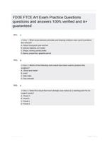 FDOE FTCE Art Exam Practice Questions questions and answers 100% verified and A+ guaranteed