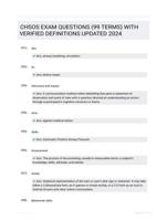 CHSOS EXAM QUESTIONS (99 TERMS) WITH VERIFIED DEFINITIONS UPDATED 2024