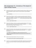MA Assignment 10 - Constancy of the Speed of Light Already Passed