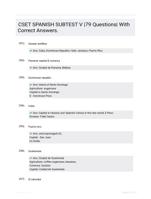 CSET SPANISH SUBTEST V |79 Questions| With Correct Answers.