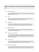 WGU Computer Architecture Study Guide Graded A+