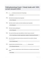 Pathophysiology Exam 1 Study Guide with 100% correct answers 2024