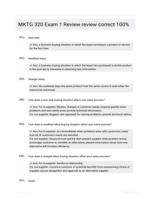 MKTG 320 Exam 1 Review review correct 100%