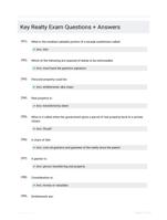 Key Realty Exam Questions + Answers