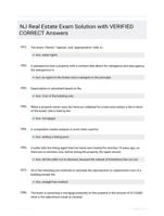 NJ Real Estate Exam  Solution with VERIFIED CORRECT Answers