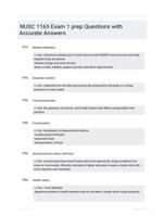 NUSC 1165 Exam 1 prep Questions  with Accurate Answers