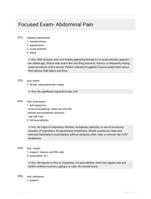 Focused Exam- Abdominal Pain