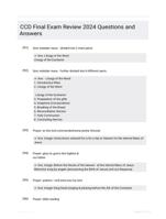 CCD Final Exam Review 2024 Questions and Answers