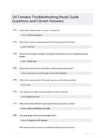 Oil Furnace Troubleshooting Study Guide Questions and Correct Answers