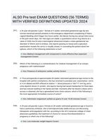 ALSO Pre test EXAM QUESTIONS (56 TERMS) WITH VERIFIED DEFINITIONS UPDATED 2024