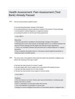 Health Assessment: Pain Assessment (Test Bank) Already Passed