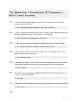 Test Bank Test 3 foundations |87 Questions| With Correct Answers.