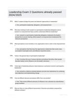 Leadership Exam 2 Questions already passed 2024/2025