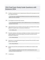 CEA Final Exam Study Guide Questions with Solutions 2024
