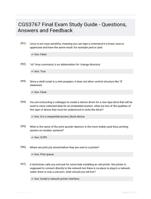 CGS3767 Final Exam Study Guide - Questions, Answers and Feedback
