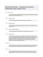 Biomed Final Exam - Questions & Answers (Rated 98%) Best Update 2024