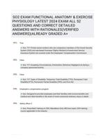 SO2 EXAM FUNCTIONAL ANATOMY & EXERCISE PHYSIOLOGY LATEST 2024 EXAM ALL 52 QUESTIONS AND CORRECT DETAILED ANSWERS WITH RATIONALES(VERIFIED ANSWERS)|ALREADY GRADED A+