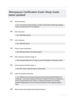 Menopause Certification Exam Study Guide latest updated