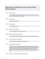 Menopause Certification Exam Study Guide latest updated