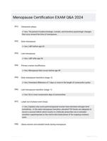 Menopause Certification EXAM Q&A 2024